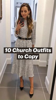 See all the looks here: https://www.merricksart.com/sunday-church-outfits-with-dresses/ Outfits To Wear To Church, Sunday Dress Outfit, Sunday Church Outfits, Modest Church Outfits, Church Outfit Ideas, Outfit For Church, Church Outfit, Sunday Dress, Outfits To Wear