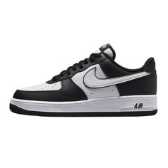 Men's Nike Air Force 1 '07 "Panda" Black/White-Black Size: 11.5.  Gender: male.  Age Group: adult. Nike Sneakers Mens, Reebok Royal, 95 Nike, Black Leather Sneakers, Nike Air Force 1 07, Mens Nike Shoes, Mens Nike Air, Nike Air Zoom, Nike Air Force 1