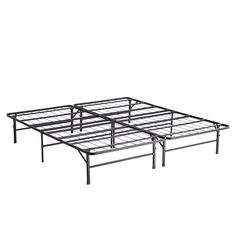 a metal bed frame is shown with no mattresses on the top and bottom sides