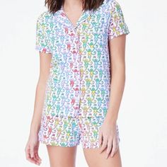 *Rare* Hard To Get Boogie On Over To Bedtime In Our Disco Monkey Polo Pajama Set. This Groovy Set Is Made Of 100% Cotton And Keeps You Cool All Night Long. Y2k Pajamas, Rainbow Monkey, Summer Loungewear, Womens Loungewear Sets, Bridal Preparation, Monkey Print, Comfortable Pajamas, Lingerie Party, Roller Rabbit