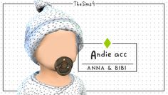 an animation image of a baby wearing a hat and ear rings with the name annie acc on it