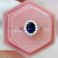 Gorgeous Princess Diana Inspired Art Deco Sapphire Ring►Metal type: 925 sterling silver ►Accented with Simulated Diamonds (CZ)Center Stone: SapphireColor: BlueGemstone Creation: 100% Genuine Lab-GrownSapphire Stone Cut: OvalSize: 7.0 x 9.0 mm Carat Weight: 1.86 (approx.)Treatment: Not TreatedHardness: 9 (Mohs scale)Gem Princess Diana Ring, Sapphire Promise Rings, Cute Promise Rings, Art Deco Sapphire Ring, Classy Girls Wear Pearls, Blue Sapphire Jewelry, September Birthstone Jewelry, Vintage Sapphire, Sapphire Engagement Ring Blue