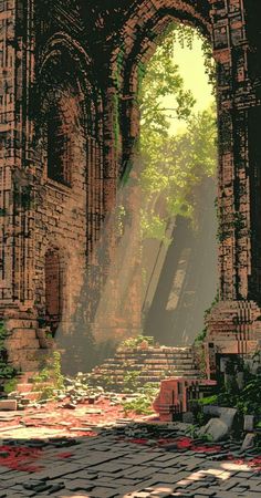 an image of a very old building that looks like it has been built into the ground