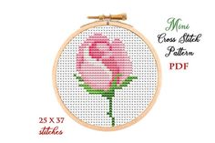 a cross stitch pattern with a pink flower in the center and text that reads, mom cross - stitch pattern