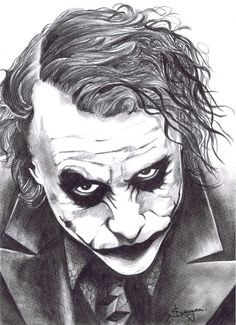 a pencil drawing of the joker