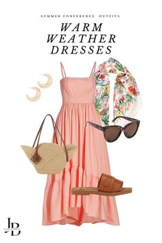 This summer work outfit is great for a work conference. Pack the best travel work outfits for your professional looks. Follow me for more wear to work outfit inspiration. Travel Work Outfits, Business Casual Dress Outfits, To Work Outfit, Outfit For Vacation, Summer Work Outfit, Resort Outfits, Work Conference, Dress For Vacation