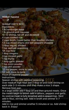 the recipe for shrimp and rice on a plate