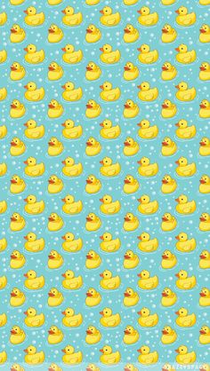 many yellow rubber ducks floating in the blue water with bubbles on it's surface