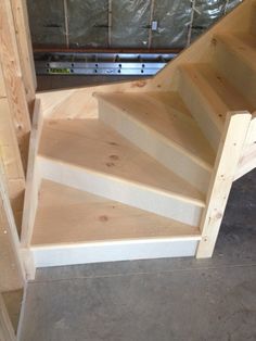 the stairs are made from plywood boards