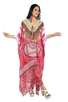 pink kaftan Long Kaftan Dress, Silk Caftan, Evening Time, Kaftan Gown, Printed Kaftan, Luxury Resort Wear, Kaftan Designs, Beach Kaftan, Silk Style