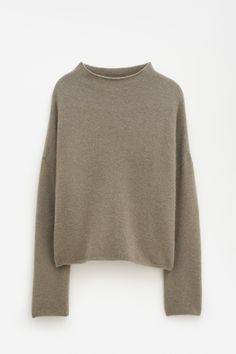 Mika Yak Funnelneck Sweater Julie James, Swedish Hasbeens, Buckle Bags, Slim Trousers, Wool Trousers, Mock Neck Sweater, Inspiration Board, Hip Length, Mock Neck