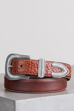 Picket Bison Leather Belt | Overland Bubble Print, Blanket Poncho, Bison Leather, American Bison, Weather Boots, American Spirit, Buffalo Leather, American West, Leather Belts