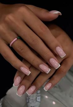 Sharp Square French Tips, French Nails Light Pink, Square Nails 2024, Plain Biab Nails, Russian Manicure Short Nails, French Square Nails, Acrylics Ideas, Barbiecore Nails, Dreamy Nail