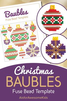 the christmas baubles bead pattern is shown