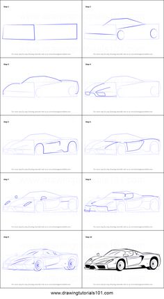 how to draw a sports car step by step drawing instructions for kids and beginners