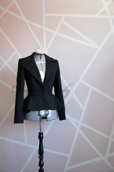 This elegant  jacket, made of beautiful  wool is must have in every women's wardrobe. You can wear it over your favourite top, tight jeans, pencil skirt, high heels or flats and you will look very elegant and feminine. Fully lined. Features: -fabric - blend wool -lining -bemberg ( natural fibre) -asymmetrical peplum- shorter at the front, longer at the back -deep collar -Length- approx back 65 cm, front approx 55 cm MADE TO ORDER FOR PERFECT FIT! please choose your standard size on size chart on the last photo: After your purchase I will contact with you to confirm measurements for chosen size. Fitted Office Lady Outerwear, Chic Tailored Blazer With Ruffles, Chic Tailored Ruffle Blazer, Fitted Notch Lapel Blazer For Office, Chic Fitted Blazer For Business Casual, Fitted Peplum Blazer For Work, Ruffled Blazer For Formal Occasions, Fitted Ruffle Blazer For Office, Tailored Long Sleeve Blazer With Ruffles