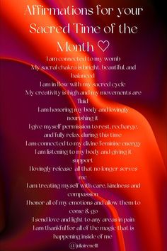 Beautiful Affirmations, Patterns Of Behavior, Honor Yourself, Divine Feminine Goddess, You Are So Beautiful, Womb Healing, Time Of The Month