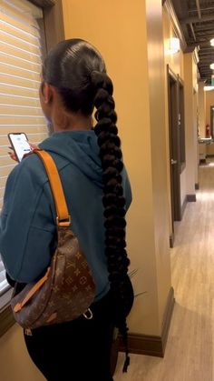 #𝕙𝕒𝕚𝕣𝕘𝕠𝕒𝕝𝕤🤍 on Instagram: "butterfly braid😍 #dmvponytails #dmvsleekponytail #sleekponytail #dmvhairstylist #dmvbraider #dmvbraids #dmvhair #baltimorehairstylist #baltimorebraider #braids #braidstyles" Braided Ponytail Weave, Slicked Back Ponytail, Braided Ponytail Hairstyles, Pretty Braided Hairstyles, Slick Hairstyles, Hair Ponytail Styles