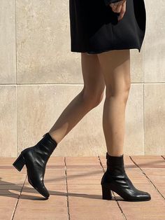 Editor's NotesSPUR presents ankle boots that support your ankle line stably. The minimal square toe and U-line seam design make the boots stand out. - Square toe- U-line seam - Stable ankle shaft- 3 different options- Chic and modern mood Measurements- Size: KR 230mm (US 6) - KR 250mm (US 8)- Heel: 2.36 in.*Fits true to size Composition & Care- Synthetic Leather (Cream Beige, Black), Suede (Black A)- Professional cleaning recommended Designer- by SPUR Chic Fitted Chelsea Boots With Square Toe, Modern High Ankle Heeled Boots With Padded Ankle, Fitted Square Toe Chelsea Boots For Work, Sleek Winter Platform Boots With Square Toe, Sleek Square Toe Platform Boots For Winter, Fitted Boots With Padded Heel And Square Toe, Fitted Mid-calf Boots With Sculpted Heel And Square Toe, Modern Fitted Ankle-high Heeled Boots, Mid-calf Boots With Sculpted Heel And Square Toe