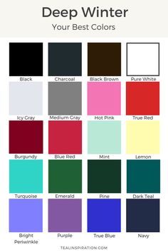 the color chart for deep winter