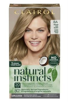 Clairol Natural Instincts New Improved Hair Color #8A MEDIUM COOL BLONDE. Medium Cool Blonde, Cool Blonde Hair Color, Color Stripping Hair, Natural Blonde Hair, Cool Blonde Hair Colour, Clairol Natural, Clairol Natural Instincts, Hair Color Pictures, Cool Blonde Hair