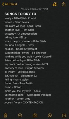 Songs To Play When You Have The Aux Cord, How To Make Playlist, When The Party's Over Billie Eilish, Good R&b Songs, Acapella Songs, Playlist Names, Chord Overstreet, Tom Odell