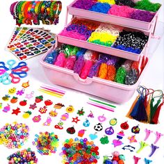 there are many craft supplies in this box