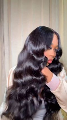 Glueless Closure Wigs, Wig Looks For Black Women, Bodywave Hairstyle Ideas, 32 Inch Wig, 5x5 Closure Wig, Bombshell Curls, Wig Installs, Hair Extensions Tutorial, Shaved Side