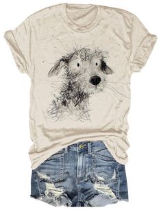 PRICES MAY VARY. Women's Summer Dog Printed T-Shirt Funny Cute Animal Graphic Tees Tops Material: soft material; Lightweight, soft and breathable. Style:Round Neck Tops, short sleeve T-Shirt, graphic tshirt, casual tops, funny cute tees. Suitable for matching pants, leggings, skirts, shorts, jeans, and so on. As different computers display colors differently, the color of the actual item may vary slightly from the above images, thanks for your understanding. Sketchbook Practice, Bulldog Tshirt, Cute Tees, Animal Graphic Tee, Dog Sketch, Tops Short Sleeve, Shirt Diy, Animal Graphic, Tshirt Ideas