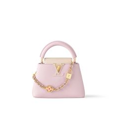 LOUIS VUITTON® - Capucines Mini - Guimauve Louis Vuitton New Bags, Louis Vuitton Capucines Mini, Capucines Mini, Zara Purse, Cute Mini Backpacks, Luxury Bags Collection, Party Handbags, Mini Collection