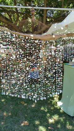 there is a display made out of bottles