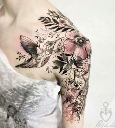 an image of a woman's arm with flowers on it and the words, tried this