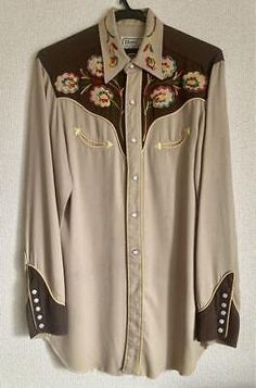 ad eBay - Find many great new & used options and get the best deals for Vintage H BAR C Western Shirt 1950s at the best online prices at eBay! Free shipping for many products! Fancy Western Outfits Men, Old Western Outfits Mens, Fancy Western Outfits, Vintage Formal Wear, Gay Cowboy, Mens Western Wear, Western Outfits Men, Cowboy Costume, Mexican Fashion