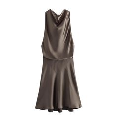 Olivia Mark - Solid Color Sleeveless Silk Satin Short Sheath Dress with Necktie Embellishment Satin Dress Elegant, Short Satin Dress, Backless Evening Dress, Satin Evening Dresses, Satin Short, Evening Dress Fashion, Fashion Elegant, Pleated Pants, 2024 Fashion