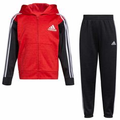 Adidas Kids 2-Piece Set Color : Red Size : 2t, 3t, 4t, 5, 6, 7 Nwt ( New With Tags ) Features: Adidas Color(S): Blue, Red, Black, Pink Set Includes: 1 Full Zip Hooded Jacket, 1 Pull-On Pant Full Zip Hoodie For Blue, Red And Black Set Pullover Hoodie For Pink Set Pull-On Pant Features Elastic Waistband Made In Vietnam Content: 100% Polyfleece Exclusive Of Decoration Sizing: Sizes: 2t | 3t | 4t | 5 | 6 | 7 Size Subiect To Availability Care Instructions: Wash Inside Out Machine Wash Cold With Like Red Cotton Sports Set, Adidas Cotton Sets For Winter, Adidas Cotton Winter Sets, Red Sports Sets For Winter, Sporty Red Playwear Set, Red Sporty Playwear Sets, Red Winter Sports Sets, Red Long Sleeve Sports Sets, Kids Adidas Outfit