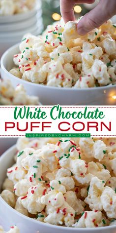 Indulge in the ultimate holiday treat with our BEST White Chocolate Puffed Corn Recipe! This sweet and salty snack is perfect for festive gatherings, combining delightful flavors that everyone will love. Elevate your Christmas dessert recipes with this easy-to-make, tasty snack! White Chocolate Puffcorn, Puffcorn White Chocolate, Christmas Popcorn Recipes