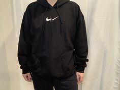 Inspired Nike broken swoosh embroidered on a Gildan HOODIE. The color of this hoodie is ‘black’ and is unisex sizing. Thread color is white. Model is wearing a size large (she is usually a size medium) Please don’t be afraid to message me if you have any questions at all! ❤️ Thank you all for the love and support!