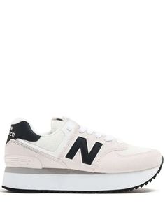 New Balance 574+ Sneakers In Beige/White | Editorialist