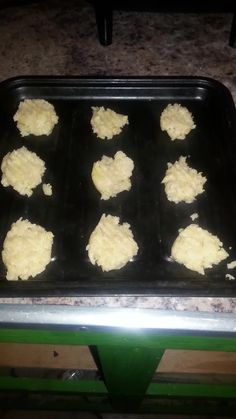 some food that is sitting in a pan on a counter top and ready to go into the oven