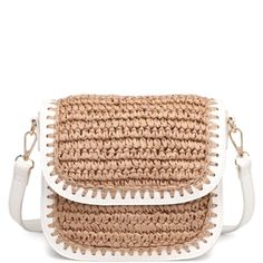 Diona J Women's Chic Straw Modish Adjustable Strap Crossbody Bag Color Ivory Style #: 34465-Ml A Perfect Blend Of Textures And Details. The Snap Button Closure Unveils An Exterior Adorned With A Straw Front Panel, Featuring A Chic Contrast Whipstitch Detail, And A Smooth Vegan Leather Backing. Discover Practicality With A Hidden Back Pocket And Versatility With An Adjustable/Detachable Strap. Inside, The Printed Fabric Lining Adds Sophistication, Complemented By 1 Zip Pocket And 1 Slip Pocket Fo Perfume Jewelry, Work Gifts, Belt Purse, Accessories Bags Purses, Gifts For Readers, Printed Fabric, Book Gifts, Snap Button, Kids Accessories