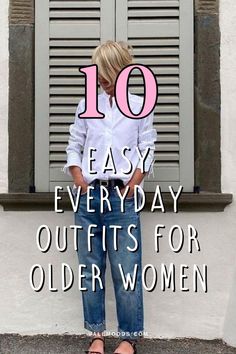 10 easy everyday outfits for older women Outfits For Older Women, Appropriate Outfits, Wardrobe Checklist, 2024 Clothes, Retirement Advice, Outfit Tips, Over 60 Fashion, Fall Flower, Tankini Swimsuits For Women