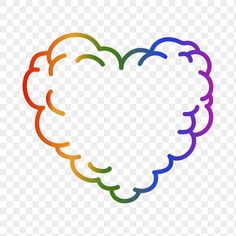 a heart shape with four different colors on the side, and one in the middle