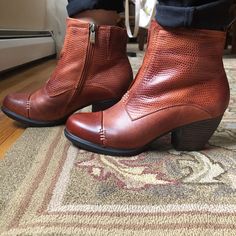 Brand New, Never Worn, Perfect Condition. Patchwork Blocks Of Smooth And Pebbled Reddish Brown Leather. Extremely Comfortable, We Just Bought A Size Too Big! (Have Same Boot In Smaller Size That Is Our Go-To Shoe!) Antelope Shoes, Patchwork Blocks, Reddish Brown, Leather Booties, Bootie Boots, Brown Leather, Ankle Boot, Ankle Boots, Women Shoes