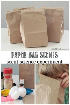 paper bag science experiment for kids with pictures and instructions on how to make them look like they are looking at something