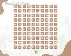 a large set of icons and symbols on a white background with the words next level inside