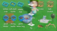 there are many different types of animals in this game, including crabs and other sea creatures