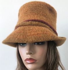 Felted Top Hat, Rolled Brim Hat, Women’s Felted Hat Handmade in any color and size Fedora Hat Summer, Art Deco Hats, Womens Fedora Hat, Wool Cloche Hat, Felted Hat, Flapper Hat, Womens Fedora, Straw Fedora Hat, Wool Top