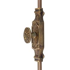 an antique brass door handle with ornate designs