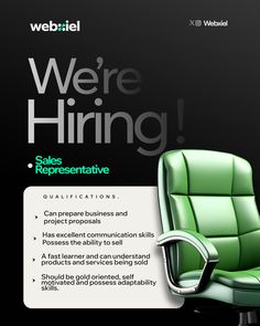 we're hiring sales representative in the web site for website design and development company