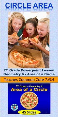 an advertisement for the 6th grade powerpoint lesson on how to make a pizza slice